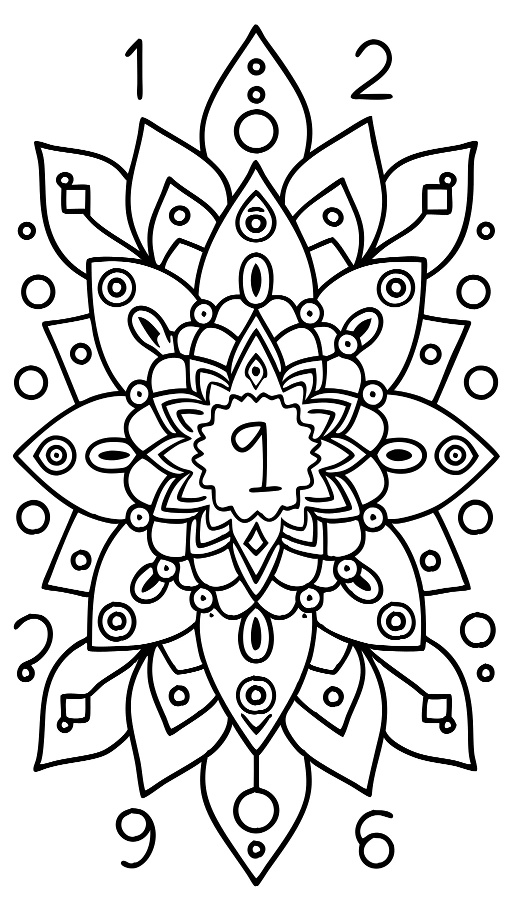 number coloring pages for adults